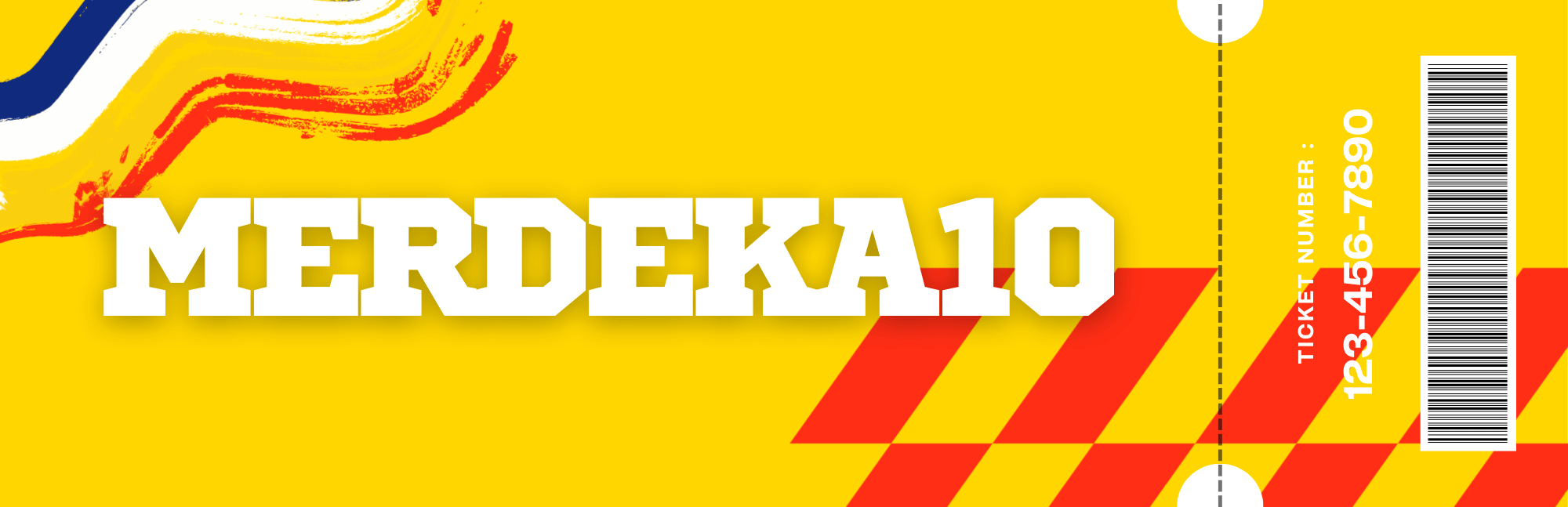 Yellow and Orange Modern Marathon Event Ticket