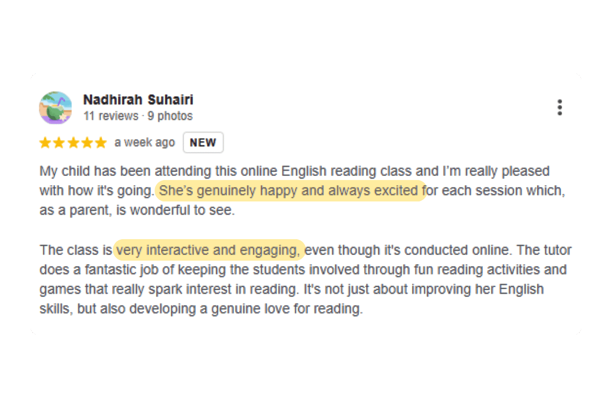 Testimonial Pn Nadhirah Suhairi