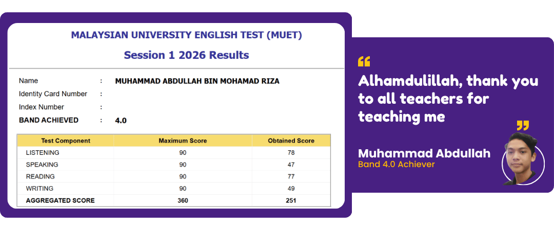Testimonial MUET - Muhammad Abdullah