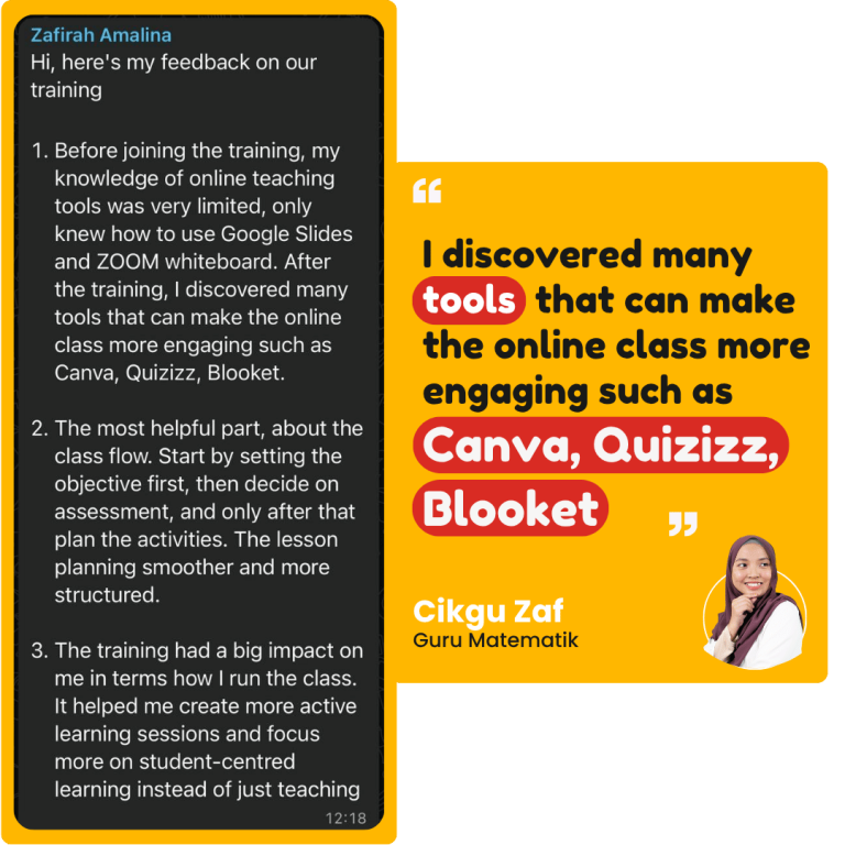 Testimonial Cikgu Zaf
